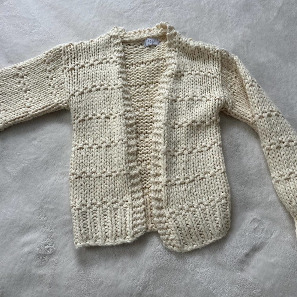 Cozy Cream SAGE Knit Sweater